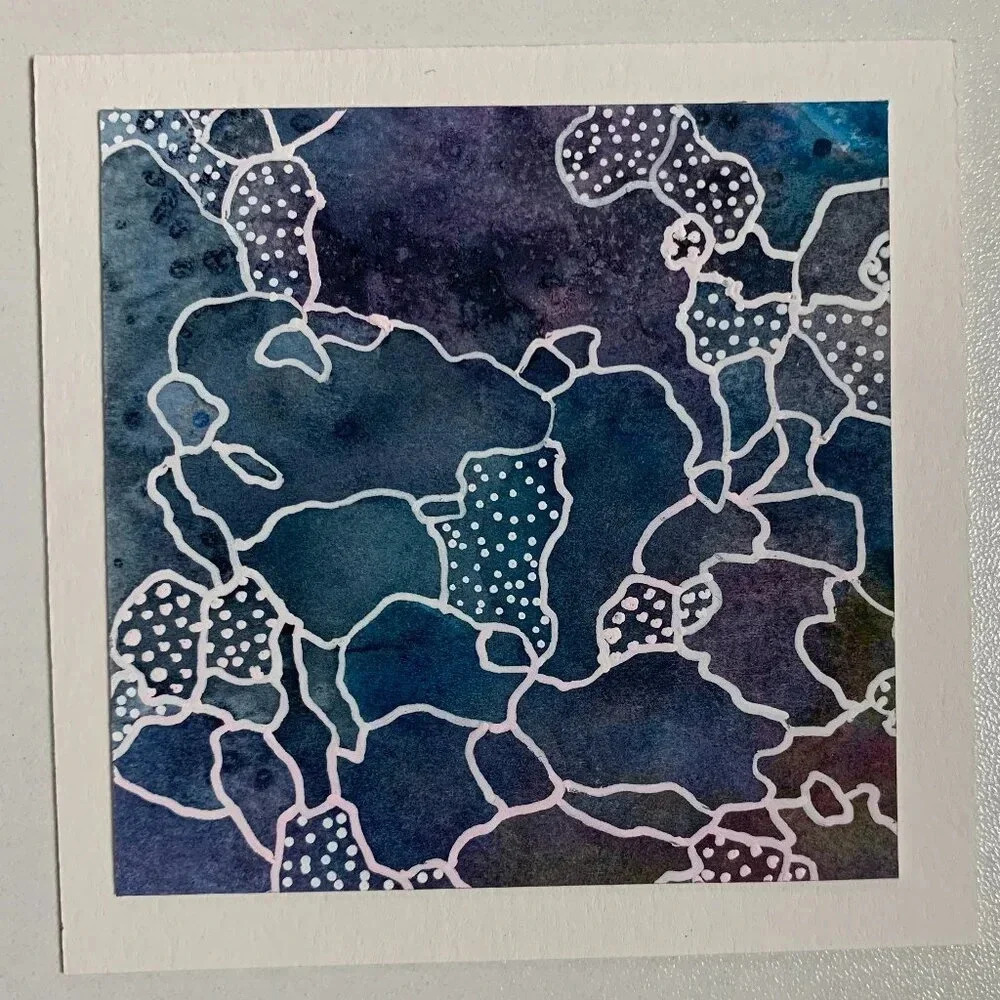 Original Handmade Abstract Watercolor Card Set - 6 Unique Blank Note Cards OOAK - Picture 11 of 12